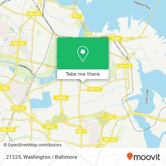 Mapa de 21225, Brooklyn, MD 21225, USA