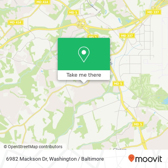 Mapa de 6982 Mackson Dr, Temple Hills, MD 20748