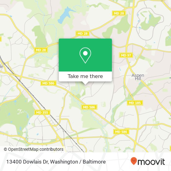 Mapa de 13400 Dowlais Dr, Rockville, MD 20853