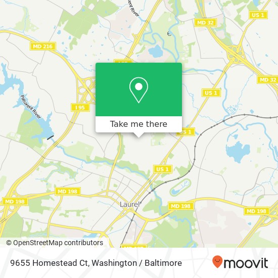 Mapa de 9655 Homestead Ct, Laurel, MD 20723
