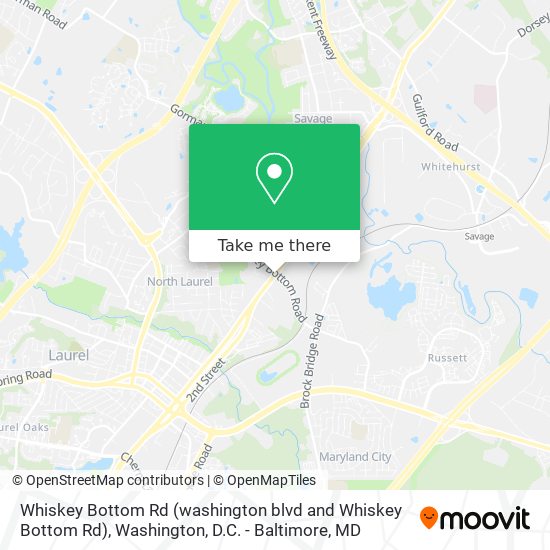 Whiskey Bottom Rd (washington blvd and Whiskey Bottom Rd) map