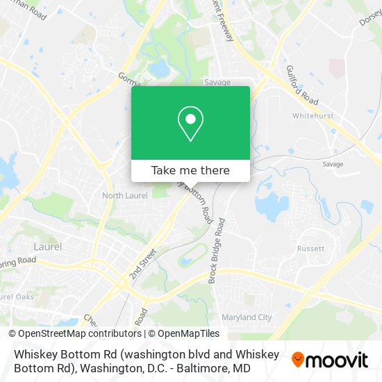 Mapa de Whiskey Bottom Rd (washington blvd and Whiskey Bottom Rd)