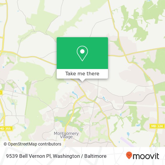 Mapa de 9539 Bell Vernon Pl, Montgomery Village, MD 20886