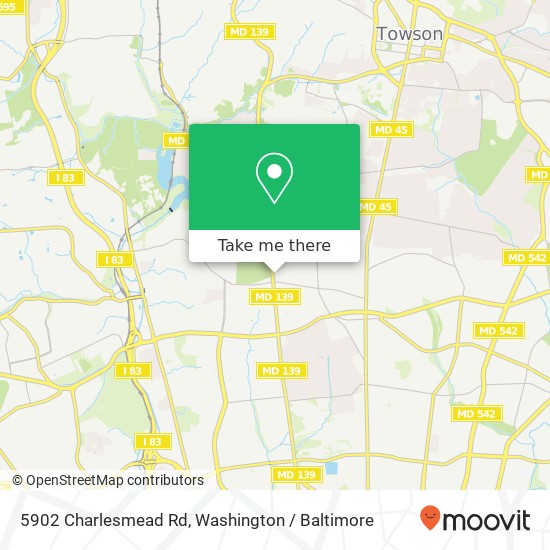 Mapa de 5902 Charlesmead Rd, Baltimore, MD 21212