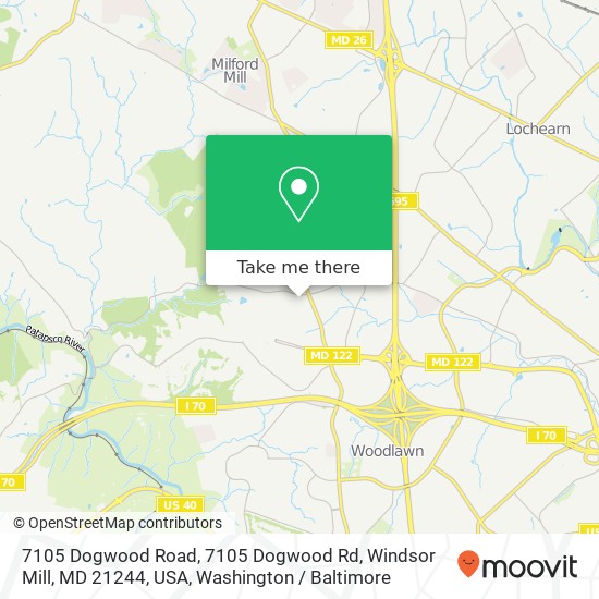 Mapa de 7105 Dogwood Road, 7105 Dogwood Rd, Windsor Mill, MD 21244, USA