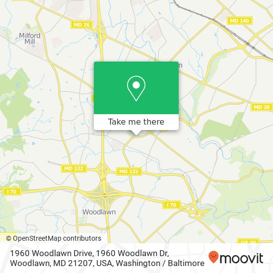 Mapa de 1960 Woodlawn Drive, 1960 Woodlawn Dr, Woodlawn, MD 21207, USA