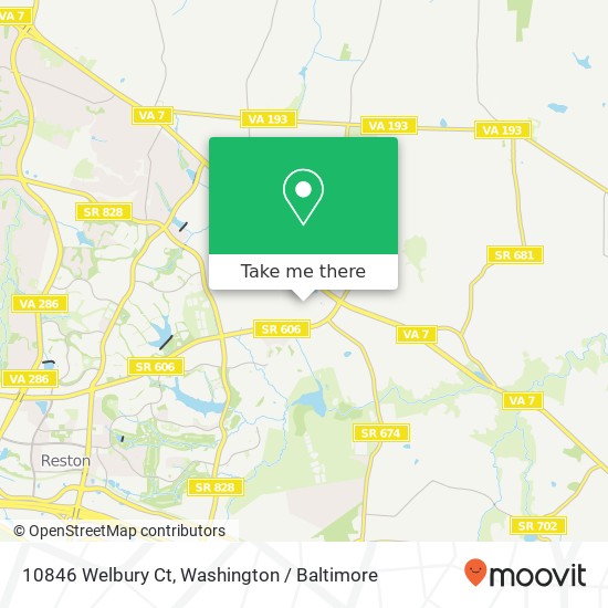 Mapa de 10846 Welbury Ct, Reston, VA 20194