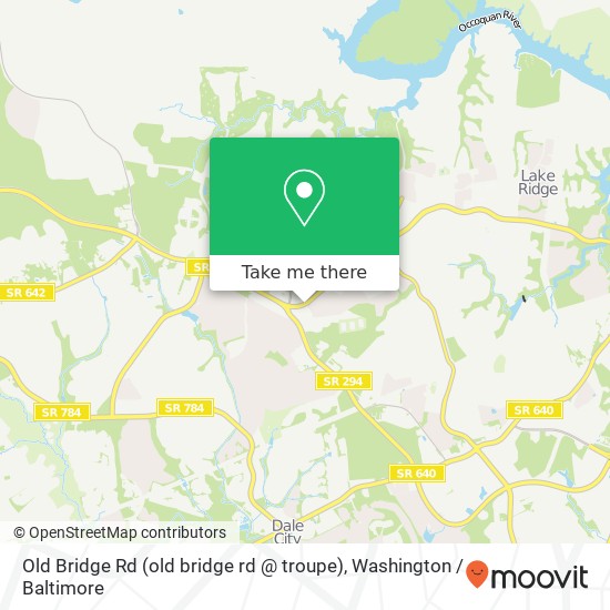 Mapa de Old Bridge Rd (old bridge rd @ troupe), Woodbridge, VA 22192