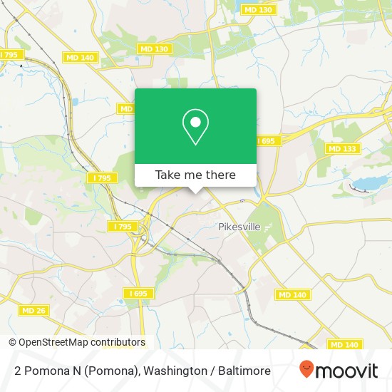 Mapa de 2 Pomona N (Pomona), Pikesville, MD 21208