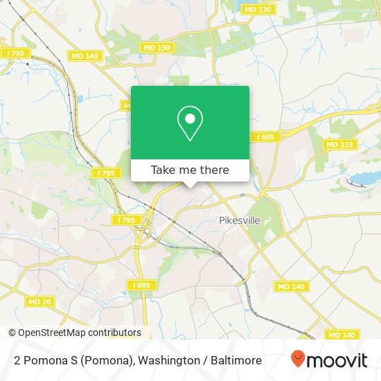 Mapa de 2 Pomona S (Pomona), Pikesville, MD 21208