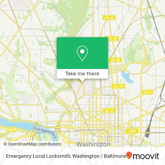 Mapa de Emergency Local Locksmith, 2499 18th St NW