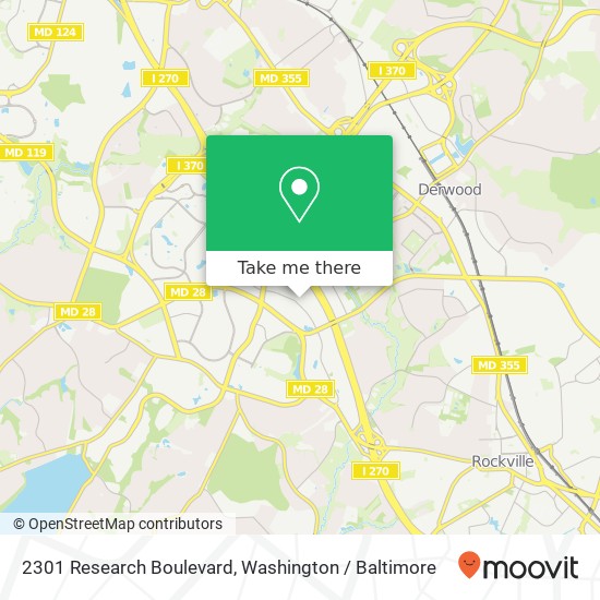 Mapa de 2301 Research Boulevard, 2301 Research Blvd, Rockville, MD 20850, USA