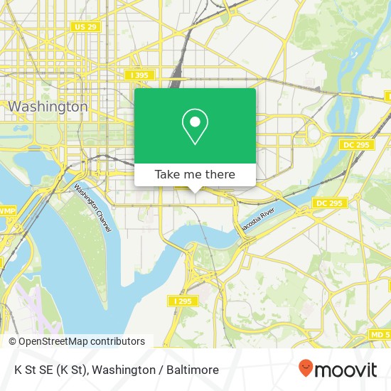 Mapa de K St SE (K St), Washington, DC 20003