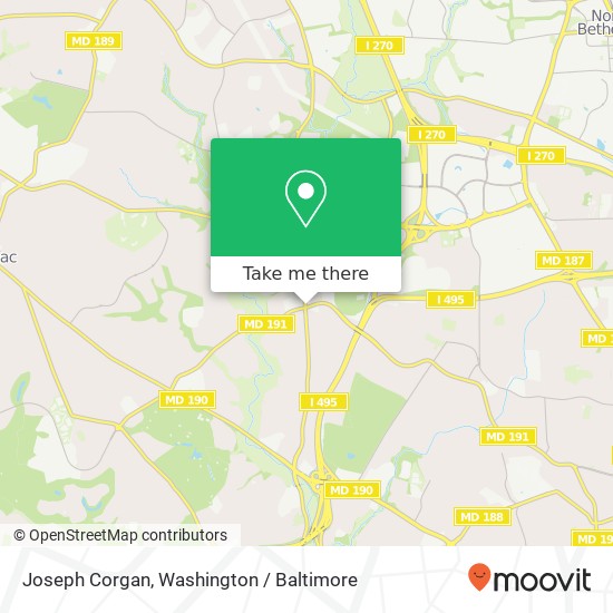 Mapa de Joseph Corgan, 7887 Bradley Blvd