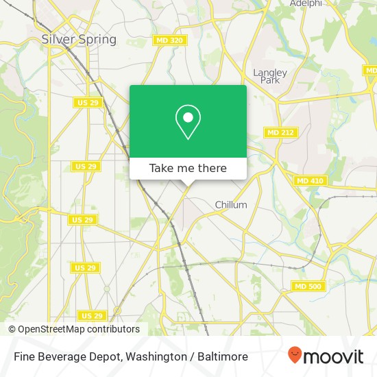 Mapa de Fine Beverage Depot, 6333 New Hampshire Ave