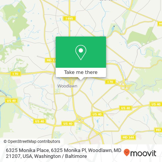 Mapa de 6325 Monika Place, 6325 Monika Pl, Woodlawn, MD 21207, USA