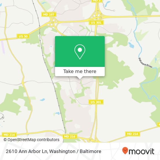 Mapa de 2610 Ann Arbor Ln, Bowie, MD 20716