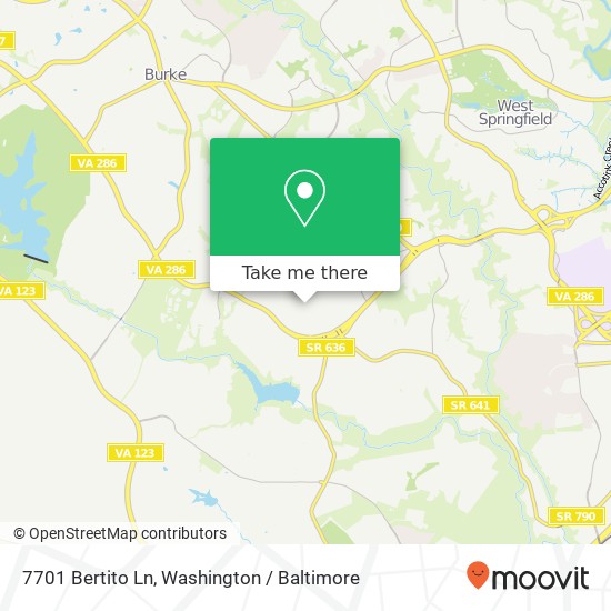 7701 Bertito Ln, Springfield, VA 22153 map