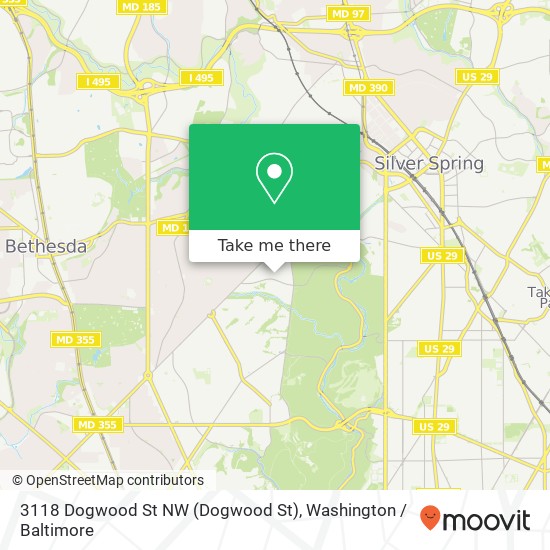 Mapa de 3118 Dogwood St NW (Dogwood St), Washington, DC 20015