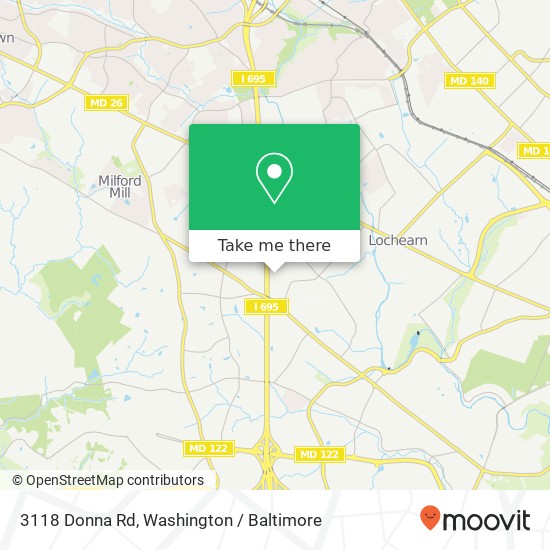 Mapa de 3118 Donna Rd, Gwynn Oak, MD 21207