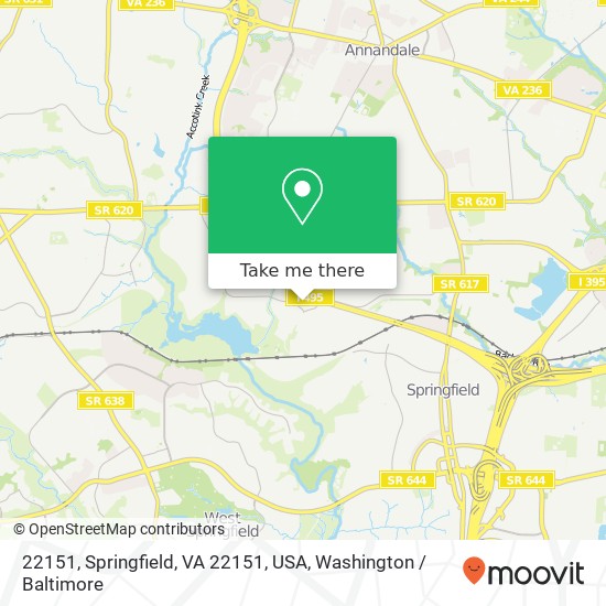 Mapa de 22151, Springfield, VA 22151, USA