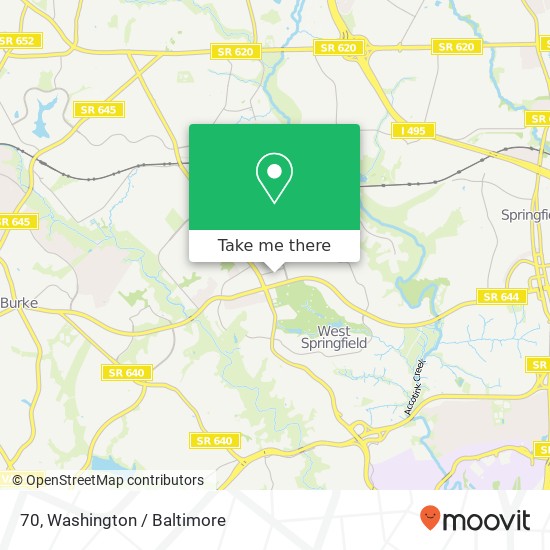 Mapa de 70, 8320 Old Keene Mill Rd #70, West Springfield, VA 22152, USA