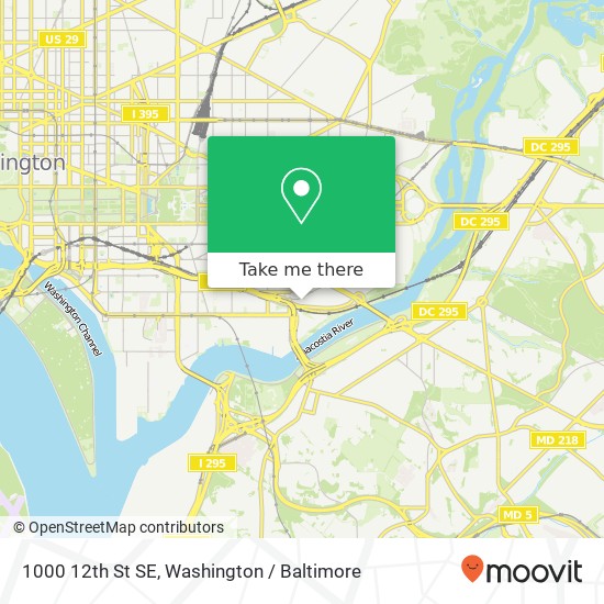 Mapa de 1000 12th St SE, Washington (Washington DC), DC 20003