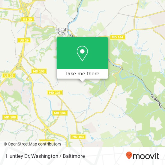 Mapa de Huntley Dr, Ellicott City, MD 21043