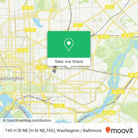 Mapa de 745 H St NE (H St NE,745), Washington, DC 20002