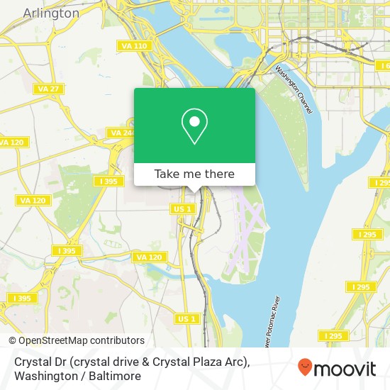 Crystal Dr (crystal drive & Crystal Plaza Arc), Arlington, VA 22202 map