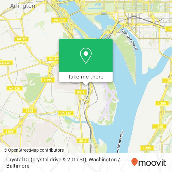 Mapa de Crystal Dr (crystal drive & 20th St), Arlington, VA 22202