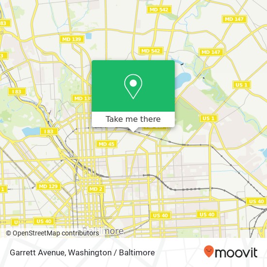 Garrett Avenue, Garrett Ave, Baltimore, MD 21218, USA map