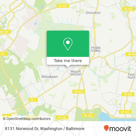 Mapa de 8131 Norwood Dr, Alexandria, VA 22309