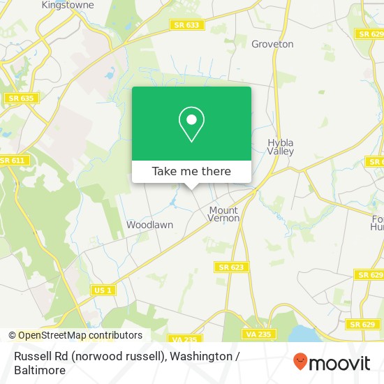 Mapa de Russell Rd (norwood russell), Alexandria, VA 22309