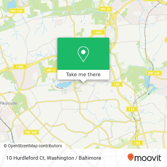 Mapa de 10 Hurdleford Ct, Baltimore, MD 21209