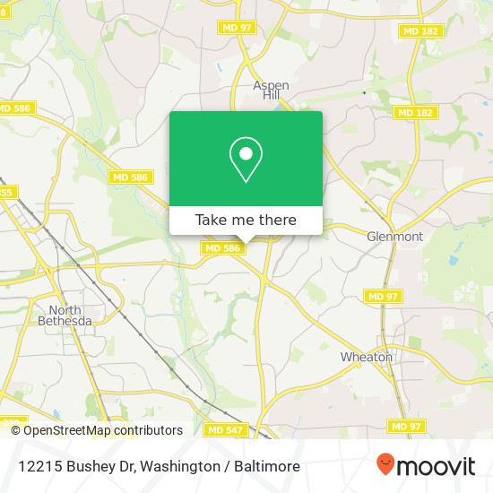 Mapa de 12215 Bushey Dr, Silver Spring, MD 20902