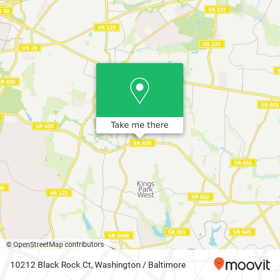 Mapa de 10212 Black Rock Ct, Fairfax, VA 22032