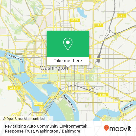 Revitalizing Auto Community Environmentak Response Trust, 1001 Pennsylvania Ave NW map