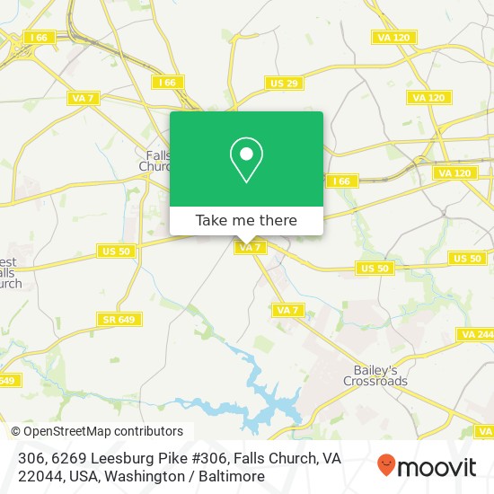 306, 6269 Leesburg Pike #306, Falls Church, VA 22044, USA map