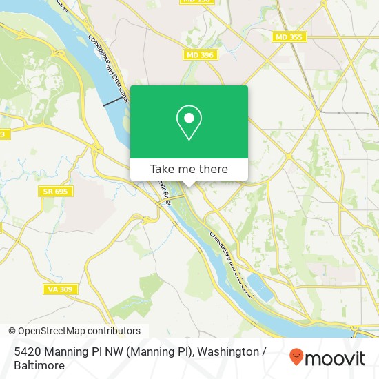 Mapa de 5420 Manning Pl NW (Manning Pl), Washington, DC 20016