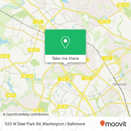 Mapa de 520 W Deer Park Rd, Gaithersburg, MD 20877