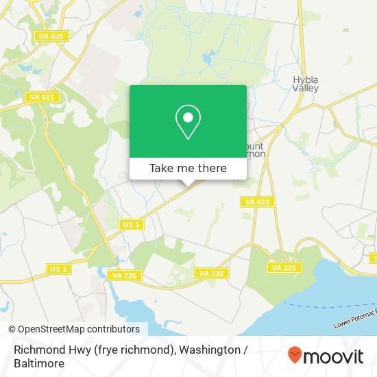 Mapa de Richmond Hwy (frye richmond), Alexandria, VA 22309