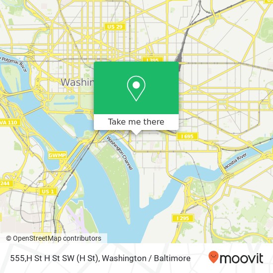 Mapa de 555,H St H St SW (H St), Washington, DC 20024