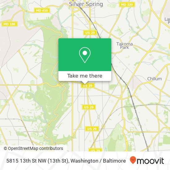Mapa de 5815 13th St NW (13th St), Washington, DC 20011