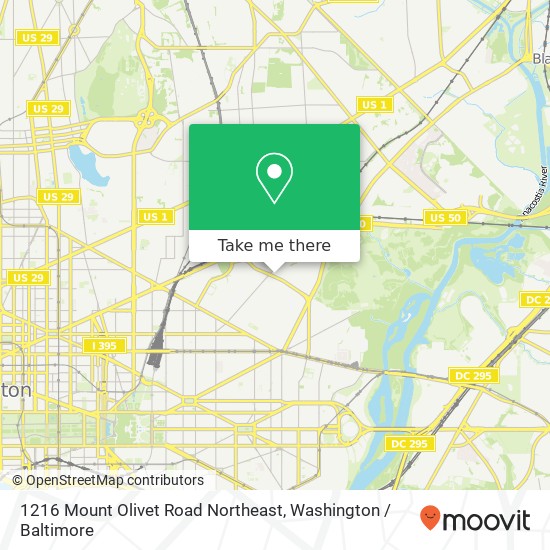 Mapa de 1216 Mount Olivet Road Northeast, 1216 Mt Olivet Rd NE, Washington, DC 20002, USA