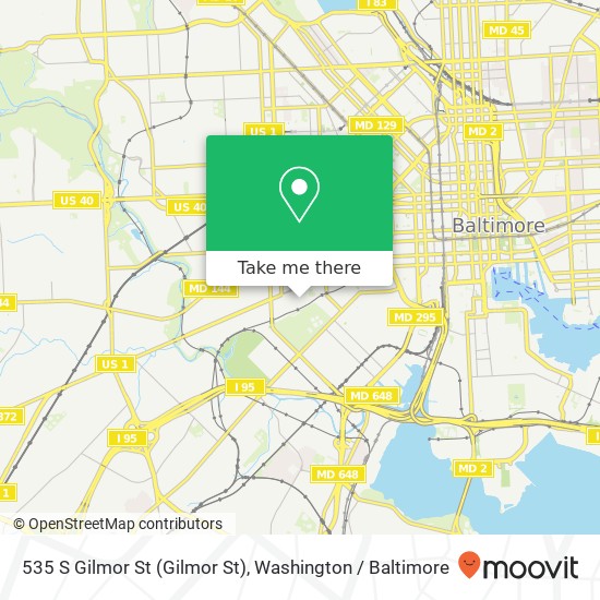 Mapa de 535 S Gilmor St (Gilmor St), Baltimore, MD 21223