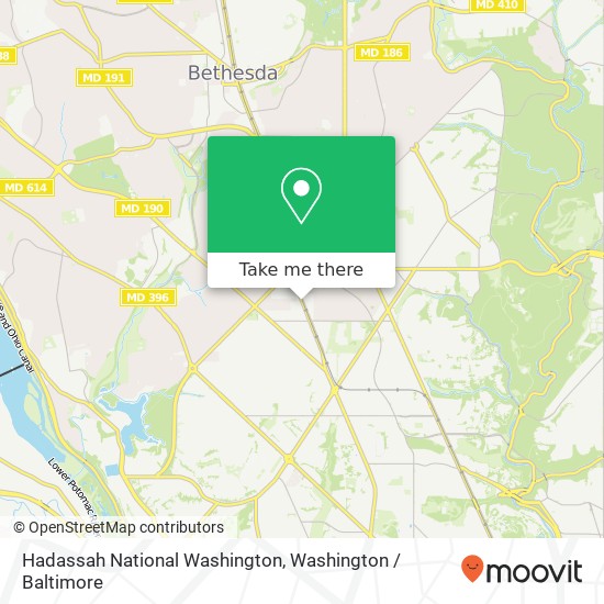 Hadassah National Washington map