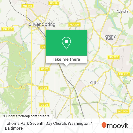 Takoma Park Seventh Day Church map