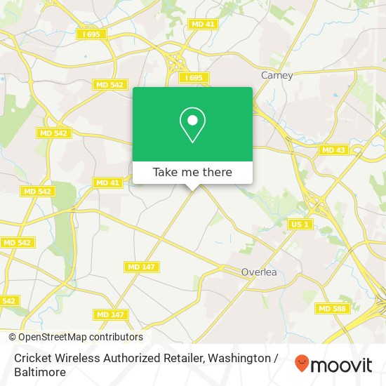 Cricket Wireless Authorized Retailer, 7603 Harford Rd map