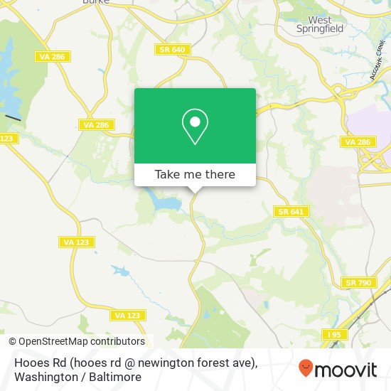 Mapa de Hooes Rd (hooes rd @ newington forest ave), Springfield, VA 22153